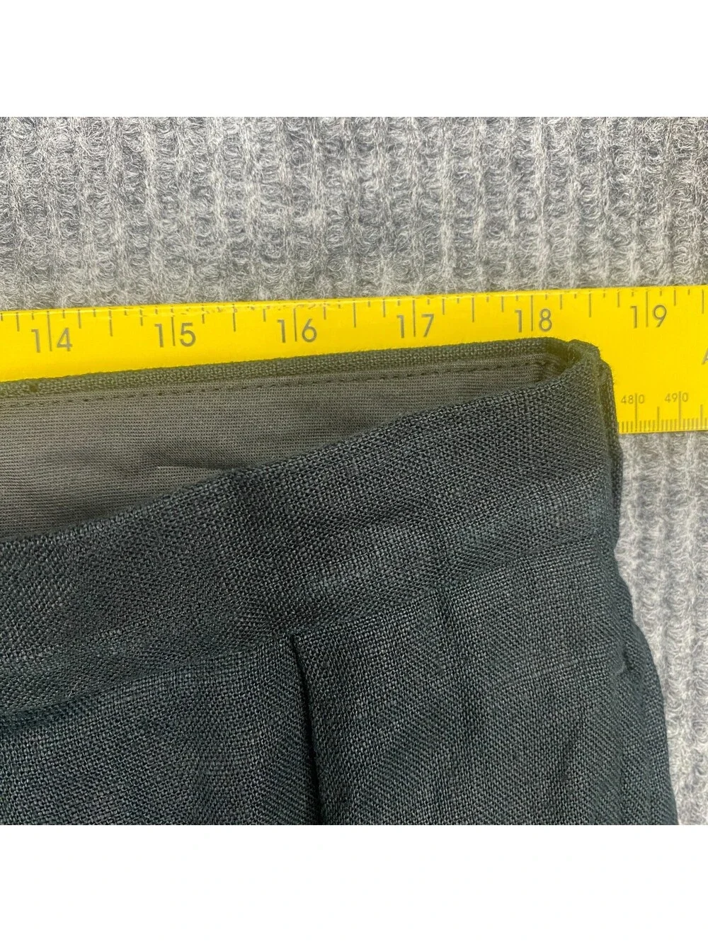VTG Polo Ralph Lauren Pants Mens 38x31 Black 100% Linen Pleated Cuffed Trousers